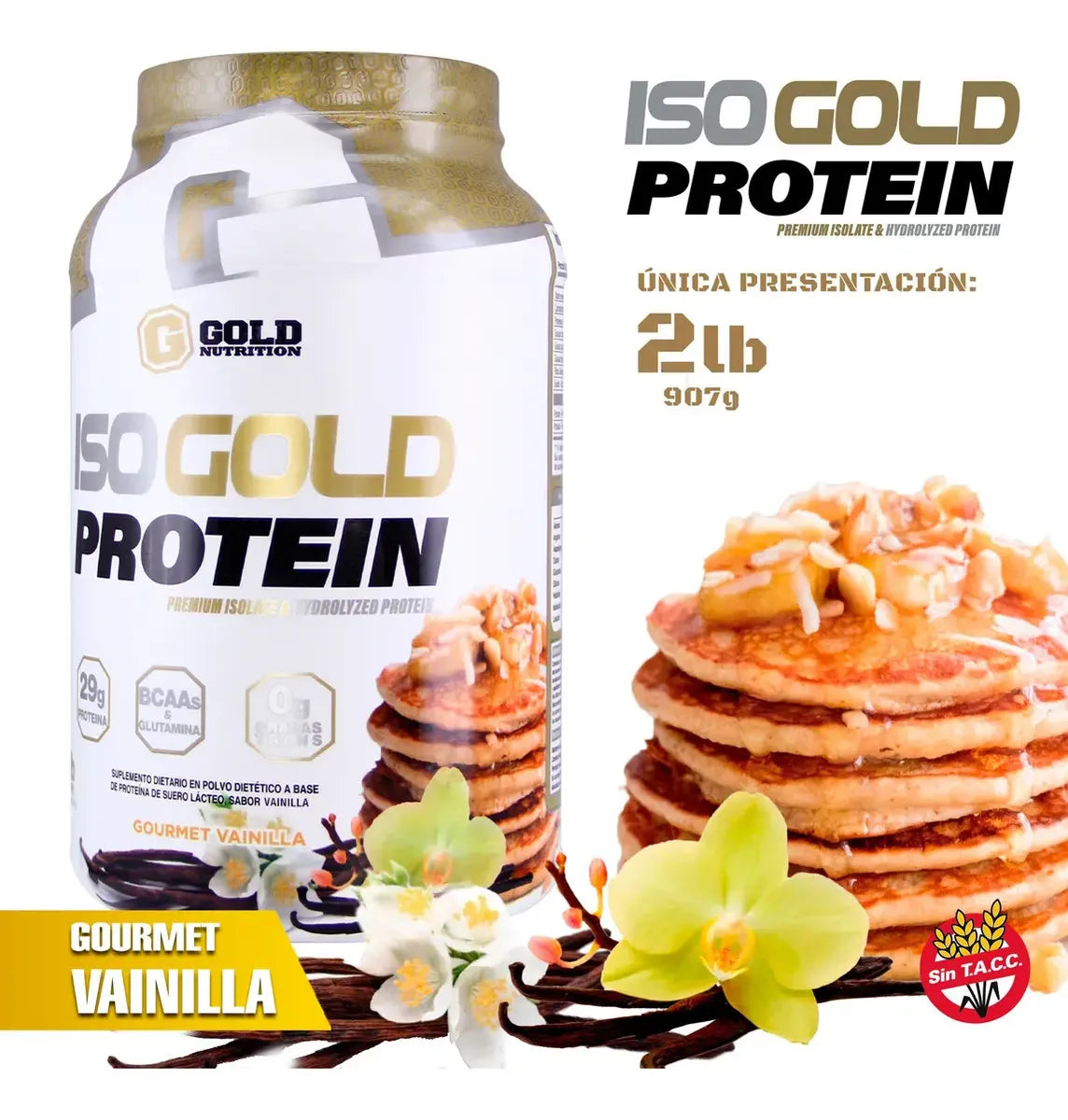 Iso Gold Protein 2lbs Gold Nutrition® Proteína Aislada