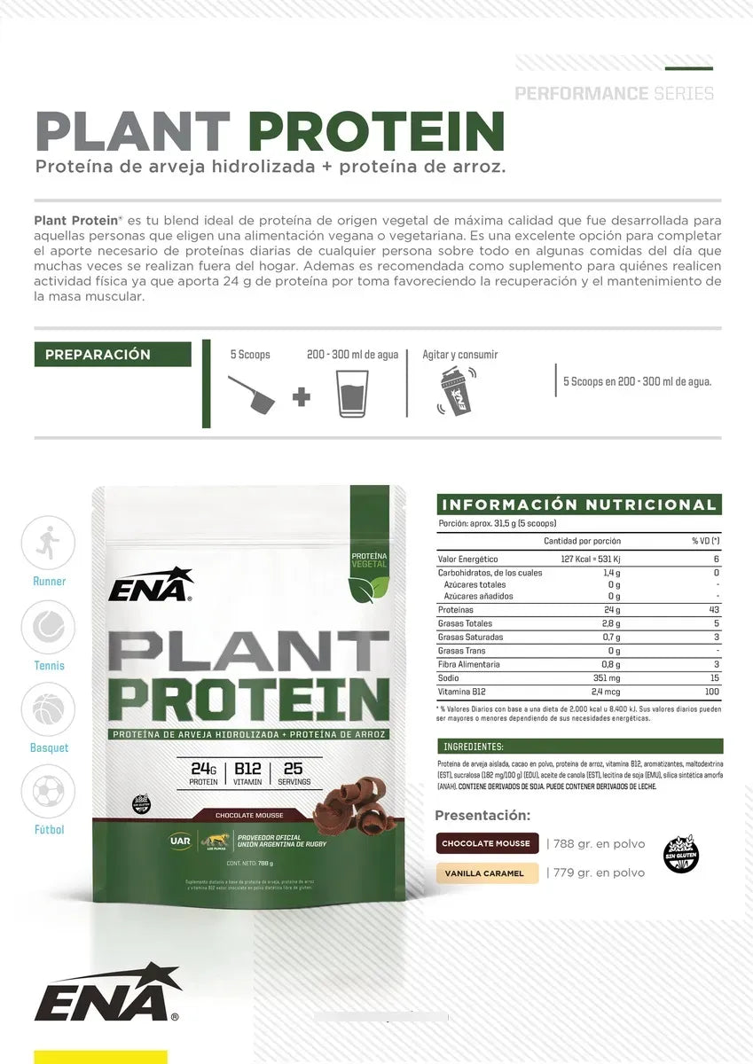 Plant Protein Ena 779gr Sin Tacc Proteina Vegetal