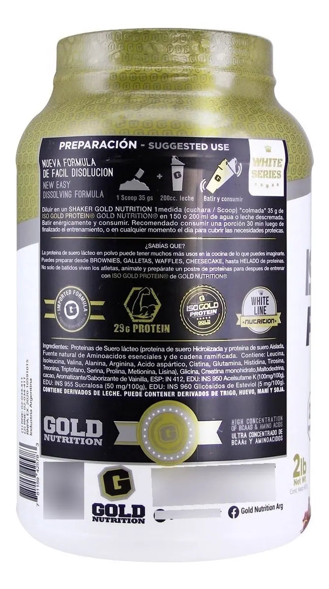 Iso Gold Protein 2lbs Gold Nutrition® Proteína Aislada