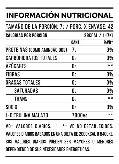 Oxido Nitrico L Citrulline Malate 300 Gr Star Nutrition Sabor Sin sabor