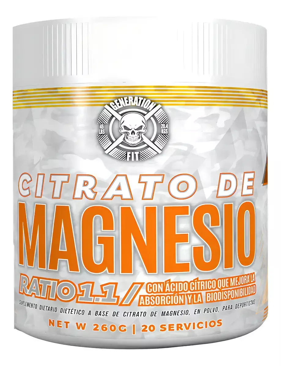 Citrato de Magnesio Premium en Polvo Generation Fit de 260 g