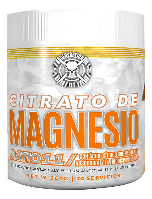 Citrato de Magnesio Premium en Polvo Generation Fit de 260 g