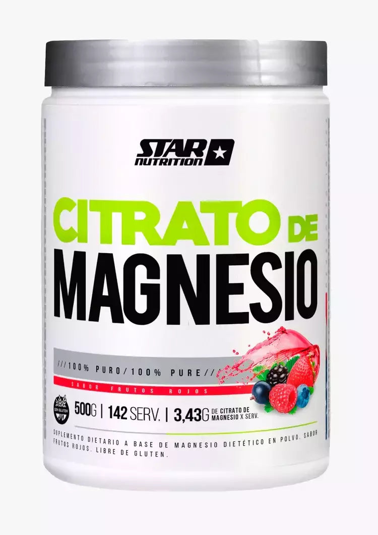 Citrato de Magnesio Star Nutrition Sabor Frutos Rojos - Polvo 500 Gr
