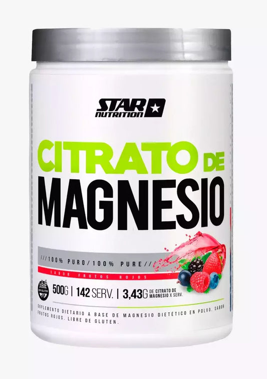 Citrato de Magnesio Star Nutrition Sabor Frutos Rojos - Polvo 500 Gr