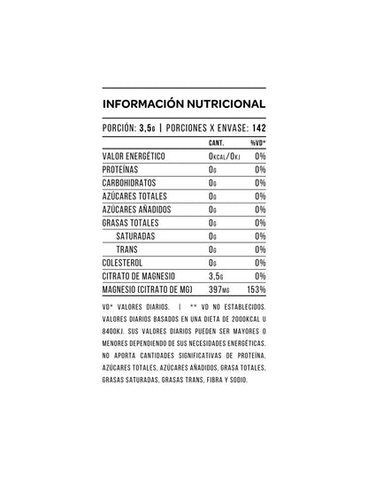 Citrato de Magnesio Star Nutrition Sabor Frutos Rojos - Polvo 500 Gr