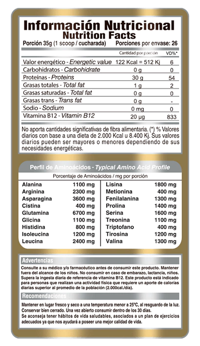 Vegetal Protein Isolate Gold Nutrition